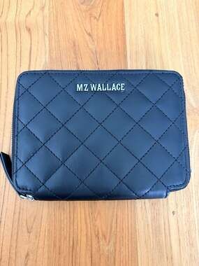 MZ Wallace Crosby Passport Organizer Case - Black Quilted Leather